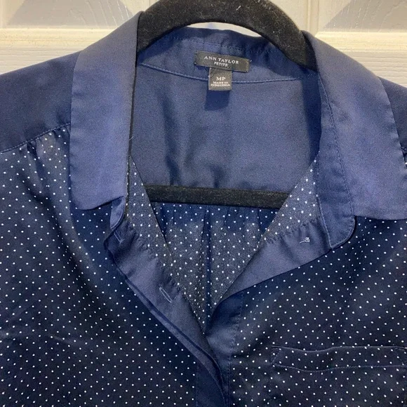 Ann Taylor Navy polka dot - Picture 3 of 6